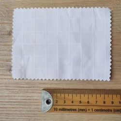 Tissu Polycoton Carreaux Tissés Blanc
