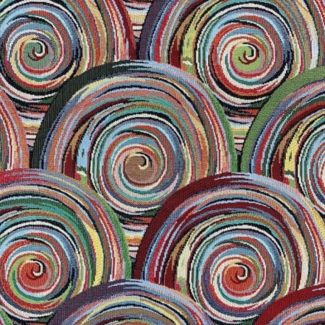 Tissu Jacquard Tourbillons Multico 