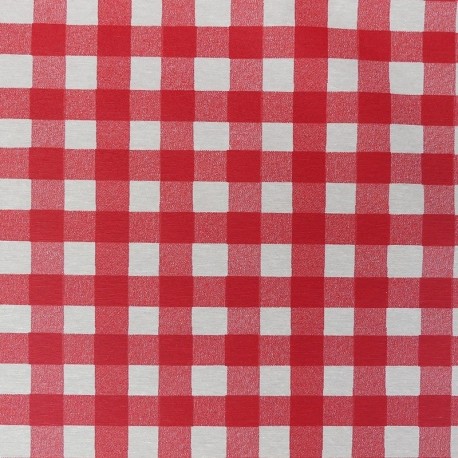 Tissu Travis Enduit Carreaux Rouge