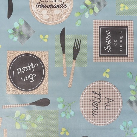 Tissu Toile Cirée Restocampi Bleu