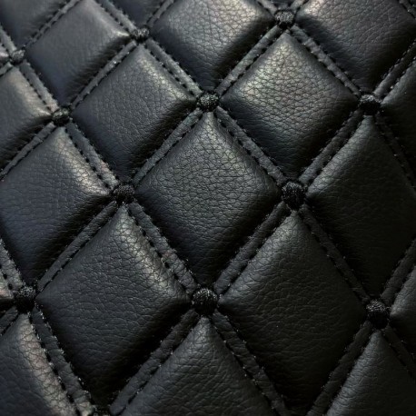 Tissu Simili Matelasse Scyli Noir