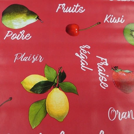 Tissu Toile Ciree Fruiti Rouge 