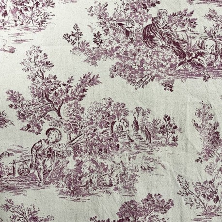 Tissu Gabrielle Toile de Jouy Rouge