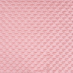 Tissu Minky Coeur Vieux Rose 