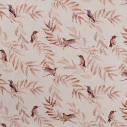 Tissu Jersey de Coton Bio Imprimé Oiseau Camel