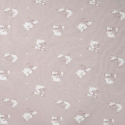 Tissu Jersey de Coton Imprimé Ours Sable