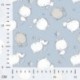 Tissu Jersey de Coton Imprimé Chat Bleu 