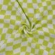 Tissu Jersey de Coton Imprimé Carré Vert 