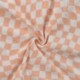 Tissu Jersey de Coton Imprimé Carré Peche 