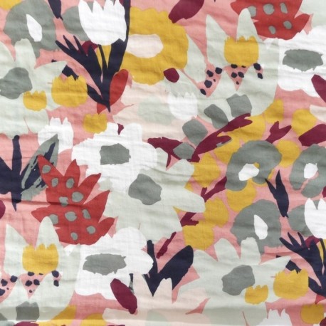 Tissu Double Gaze Imprimée Leane 