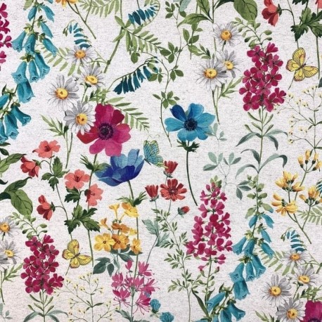 Tissu Bachette Imprimée Herbier Lico Multico