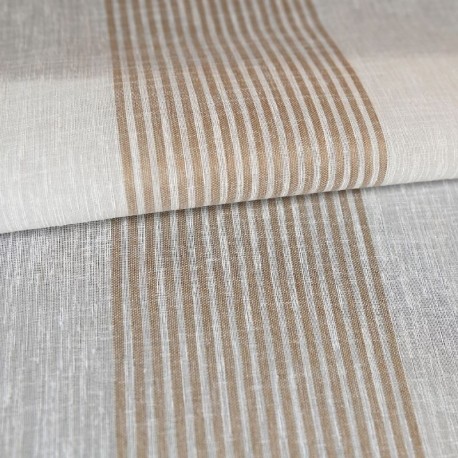 Tissu Etamine Rayé Lineor Coloris Lin 