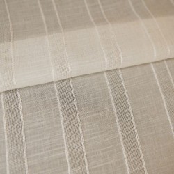 Tissu Etamine Rayé Romy Polylin Coloris Lin