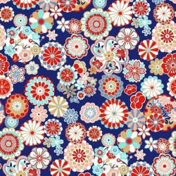 Tissu Imprimé Hinata Bleu