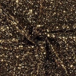 Tissu Velours Sequin Doré