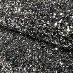 Tissu Velours Sequin Argent