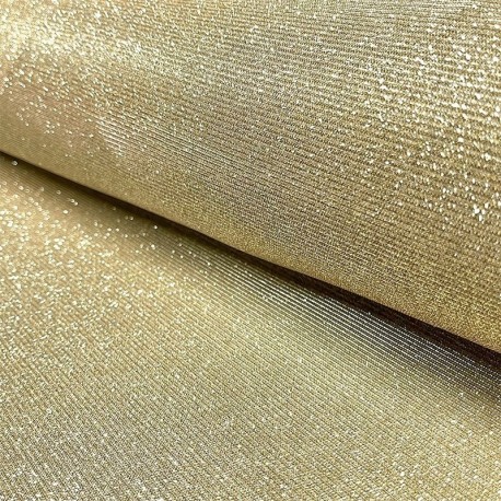 Tissu Jersey Lurex Or
