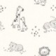 Tissu Jersey de Coton Imprimé Animaux Blanc Cassé