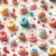 Tissu Imprimé 3D Cake Ecru