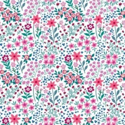 Tissu Imprimé 3D Amaia Fleurs Fuchia