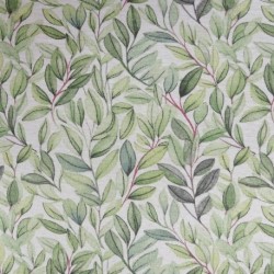 Tissu Imprimé Laurel Feuilles Vert