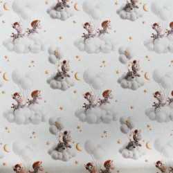 Tissu Zou Imprimé Effet 3d Ecru 