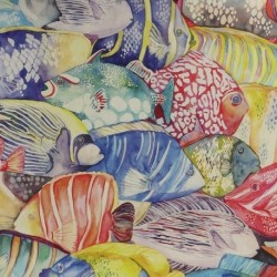 Tissu Toile Outdoor Imprimé Caribe Poissons