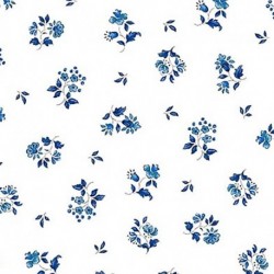 Tissu Cretonne Figuerolles All Over Bleu