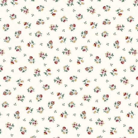 Tissu Cretonne Figuerolles All Over Ecru