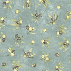 Tissu Cretonne Oliveraie All Over Sauge 