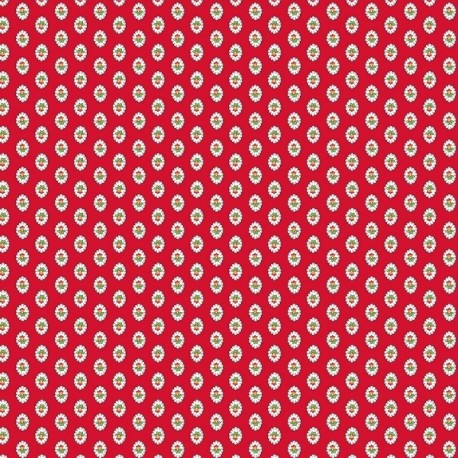 Tissu Cretonne Gordes Mouche Rouge