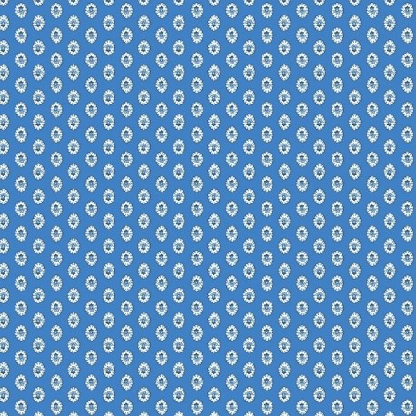 Tissu Cretonne Gordes Mouche Bleu