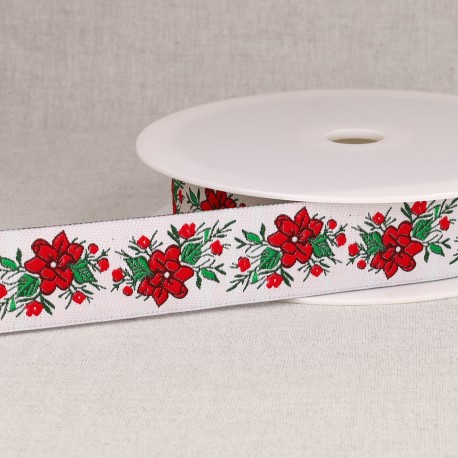 Galon jacquard fleurs