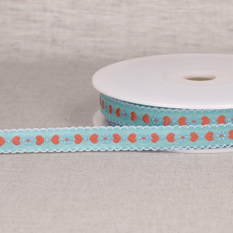 Galon jacquard petits coeurs