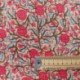 Tissu Blockprint Imprimé Tampons Mains Matelassé Double Face Rose