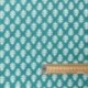 Tissu Blockprint Impression Tampons Mains Feuille Fond Turquoise