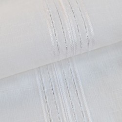 Tissu Voile Lurex Lury Rayures Blanc