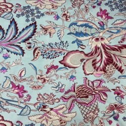 Tissu Imprimé Esprit Blockprint Taj Mahal Bleu Ciel