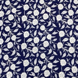 Tissu Imprimé Esprit Blockprint Taj Mahal Bleu Indigo 