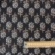 Tissu Blockprint Impression Tampons Mains Feuille Fond Noir