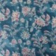 Tissu Blockprint Impression Tampons Mains Fleur Fond Bleu