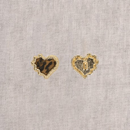 Bouton leopard coeur