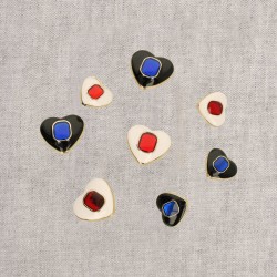 Bouton bijou coeur bi-color