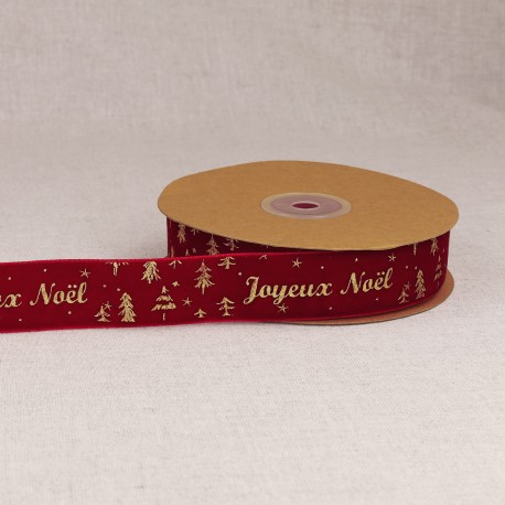 Ruban velours joyeux noel