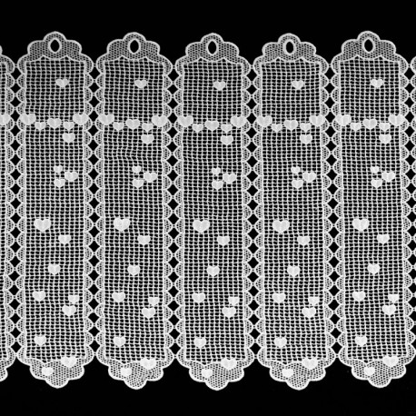 Brise Bise Macramé Hauteur 60cm Coeur Blanc