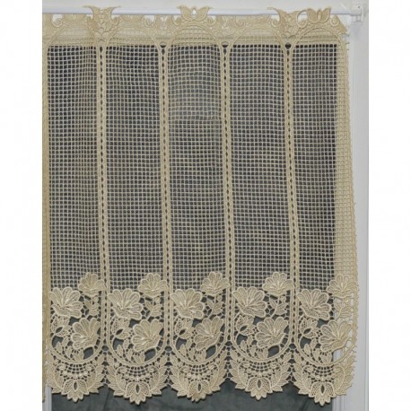 Brise Bise Macramé Hauteur 120cm Florale Ecru