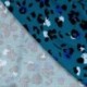 Tissu Twill de Viscose Imprimé Léopard Petrole