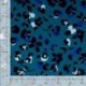Tissu Twill de Viscose Imprimé Léopard Petrole