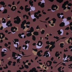 Tissu Twill de Viscose Imprimé Léopard Lilas