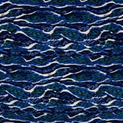 Tissu Twill de Viscose Imprimé Léopard Petrole 